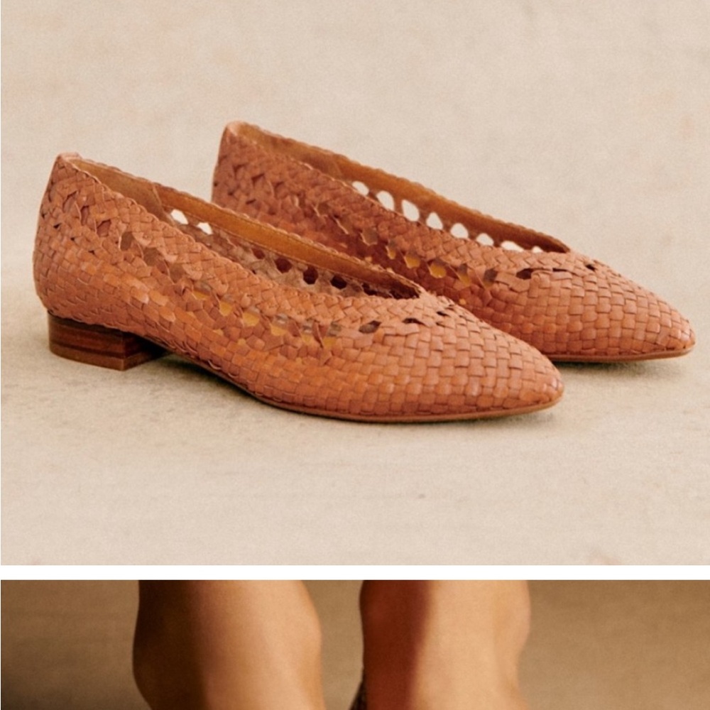 Sezane Anya Low Ballerinas in Camel, Size 8 - Picture 5 of 5